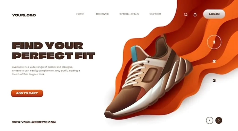 shoes brand ecommerce wesbite template - online ordering 